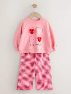 Next - Ensemble Sweat-shirt et Pantalons Amples (3mois-7ans) Coeur rose