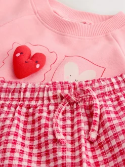Next - Ensemble Sweat-shirt et Pantalons Amples (3mois-7ans) Coeur rose