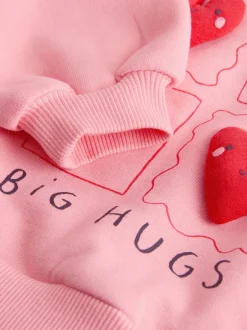 Next - Ensemble Sweat-shirt et Pantalons Amples (3mois-7ans) Coeur rose