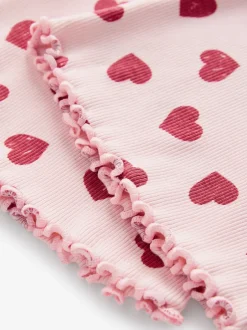 Next - Leggings évasés à côtes (3-16ans) Coeur rose