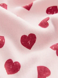 Next - Leggings évasés à côtes (3-16ans) Coeur rose