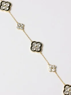 Jon Richard Coffret cadeau bracelet trèfle en cristal Jet