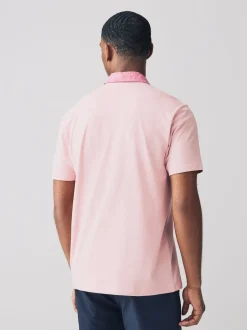 Next - Polo en jersey Manches courtes 3 Pack Col tissé rose / bleu / blanc Best