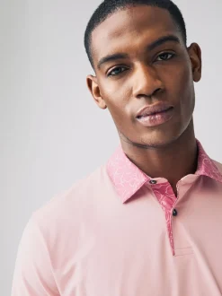 Next - Polo en jersey Manches courtes 3 Pack Col tissé rose / bleu / blanc Best