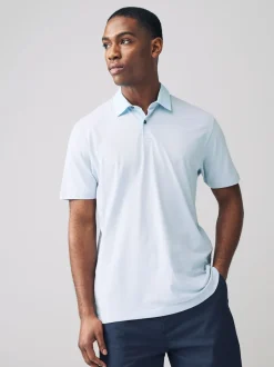 Next - Polo en jersey Manches courtes 3 Pack Col tissé rose / bleu / blanc Best