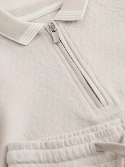 Next - Ensemble polos et shorts de manches (3mois-7ans) Col zippé neutre Outlet