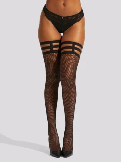 Ann Summers Collants Leg Harness en résille noir Sale