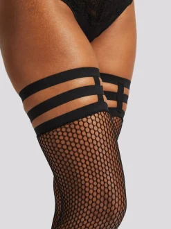 Ann Summers Collants Leg Harness en résille noir Sale