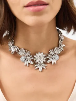 Accessorize Collier Fleuri Crystal Statement Clearance