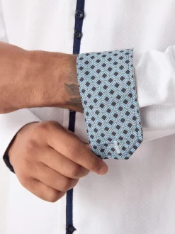 Next - Chemise de soirée élégante à manches longues Collier Blanc Hatch Contrat Clearance