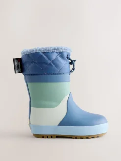 Next - Bottes en caoutchouc thermique Thinsulate™ avec extrémité doublée color block bleu Online