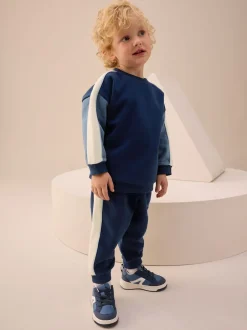 Next - Ensemble Sweat-shirt et Survêtement (3mois à7ans) color block bleu New