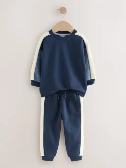 Next - Ensemble Sweat-shirt et Survêtement (3mois à7ans) color block bleu New