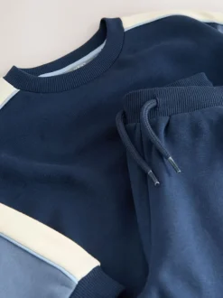 Next - Ensemble Sweat-shirt et Survêtement (3mois à7ans) color block bleu New