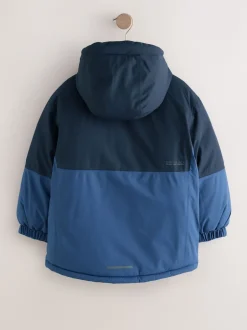 Next color block bleu - Manteau matelassé intérieur imperméable (3-16ans)