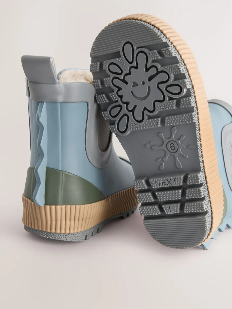 Next - Bottines en caoutchouc avec doublure chaude color block neutre Bleu Best