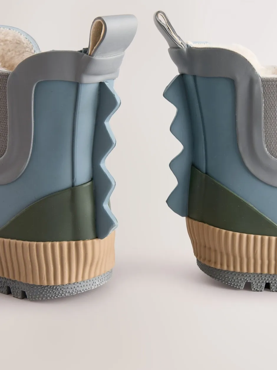 Next - Bottines en caoutchouc avec doublure chaude color block neutre Bleu Best