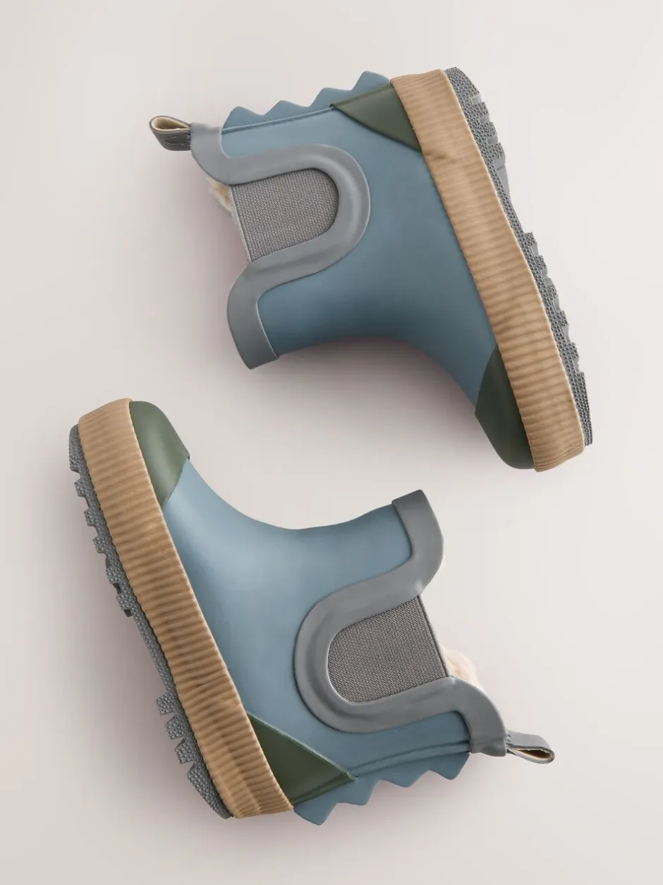 Next - Bottines en caoutchouc avec doublure chaude color block neutre Bleu Best