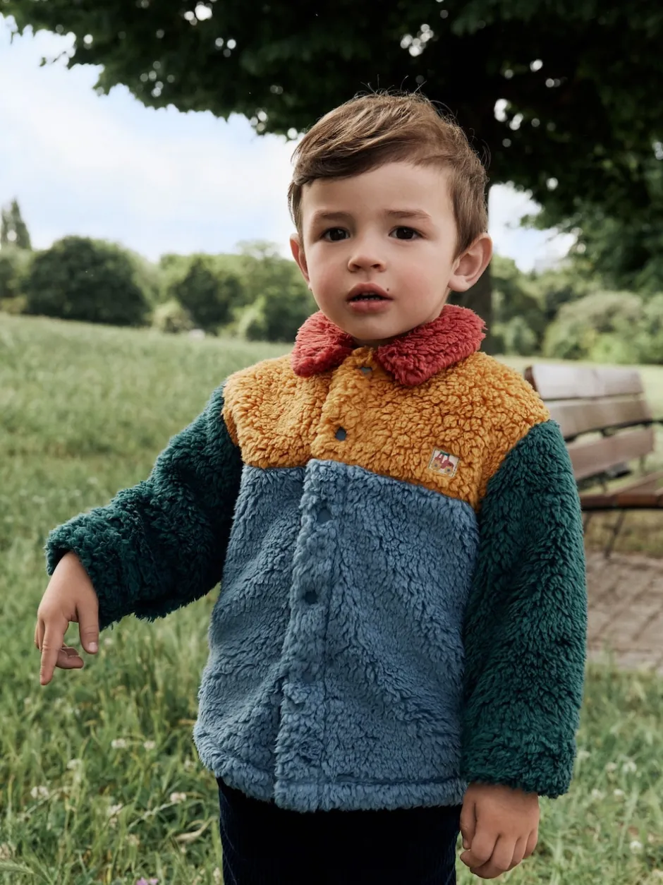 Next Colorblock bleu/jaune vif - Borg Polaire Shacket (3mths-7yrs) Best