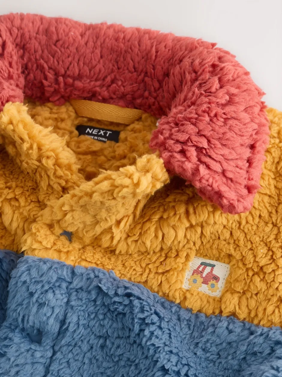 Next Colorblock bleu/jaune vif - Borg Polaire Shacket (3mths-7yrs) Best