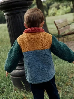 Next Colorblock bleu/jaune vif - Borg Polaire Shacket (3mths-7yrs) Best