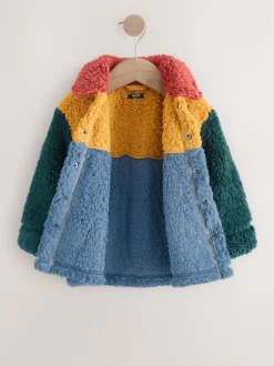 Next Colorblock bleu/jaune vif - Borg Polaire Shacket (3mths-7yrs) Best