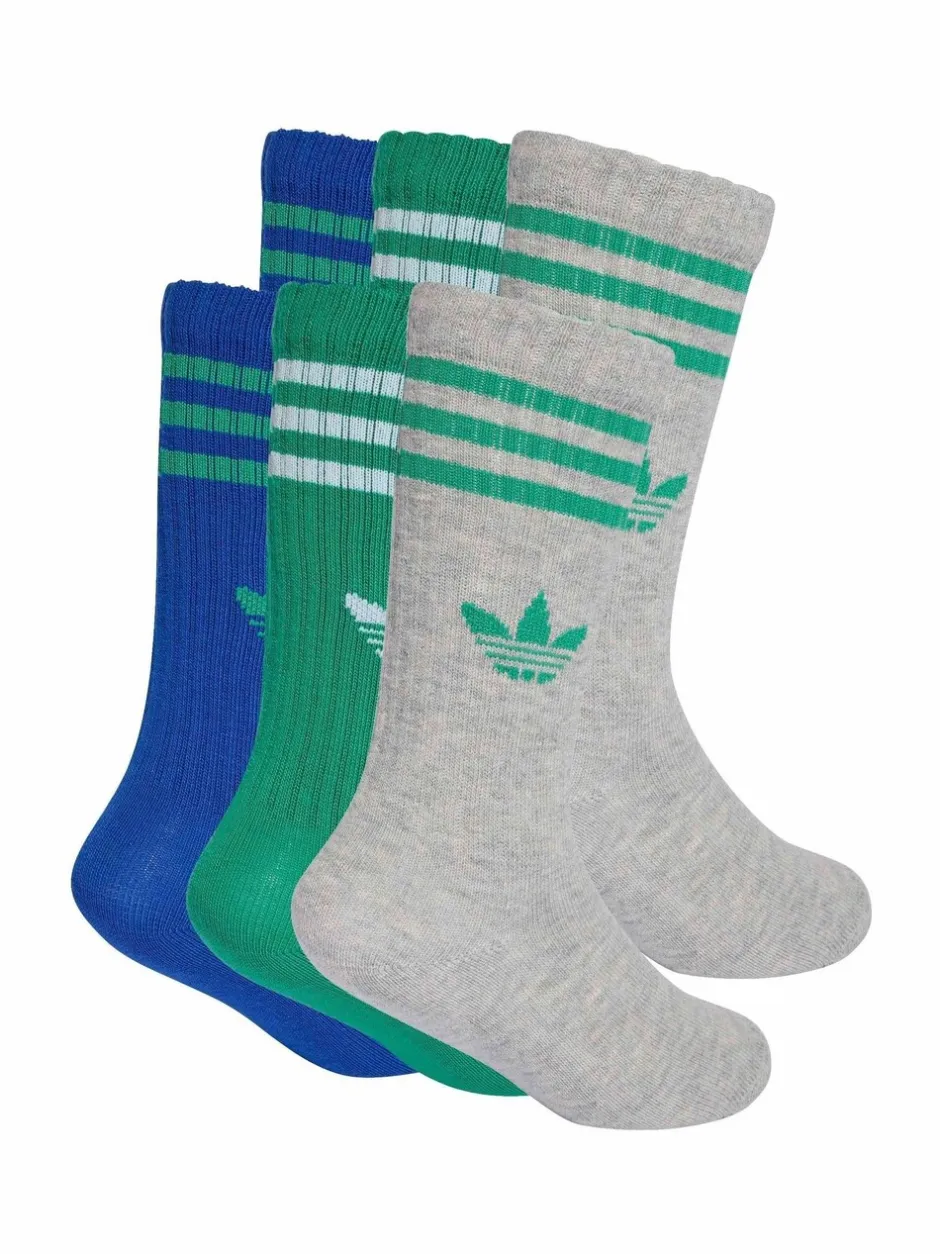adidas Coloris divers - Lot de 6 paires de chaussettes ras du cou 3-rayures enfant New