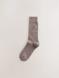 Next Coloris neutre chiné - Lot de 5 - Chaussettes fraîches brodées durables Sale