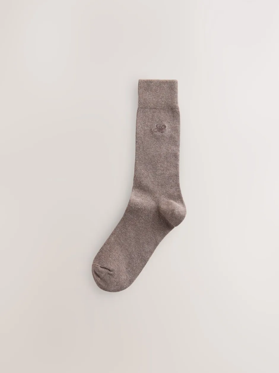 Next Coloris neutre chiné - Lot de 5 - Chaussettes fraîches brodées durables Sale