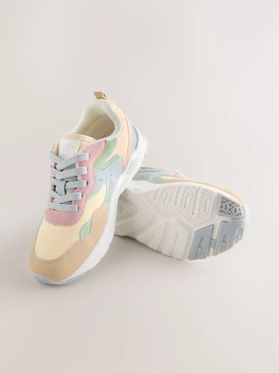 Next Coloris pastel - Baskets color block à lacets New