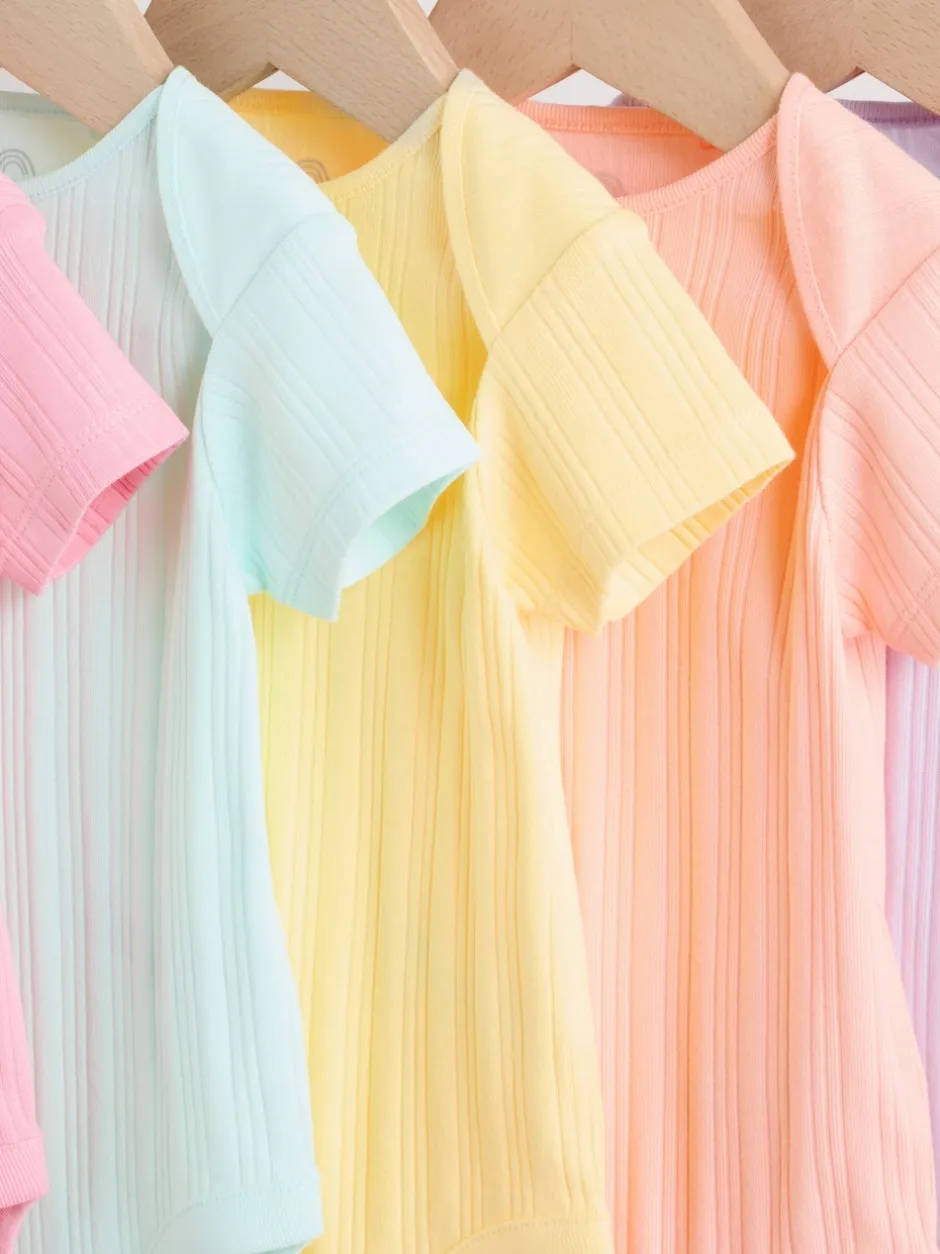 Next Coloris pastel - Lot de 5 bodies bébé à manches courtes