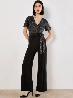 Apricot Combinaison à sequins chevrons Clearance