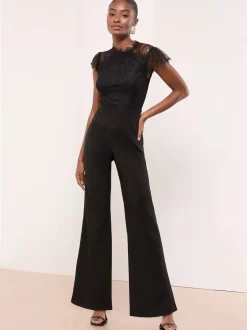 Lipsy Combinaison à manches courtes à col haut en dentelle Best