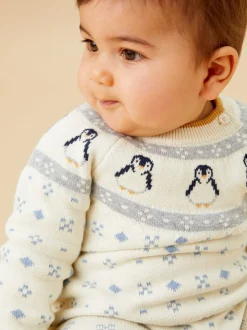 Mori Combinaison Penguin Fair Isle en maille Sale