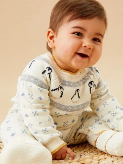 Mori Combinaison Penguin Fair Isle en maille Sale