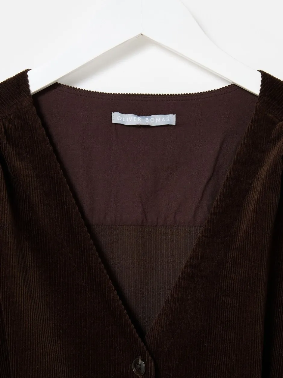 Oliver Bonas Combinaison en velours côtelé à Col en V Ceinturée Clearance