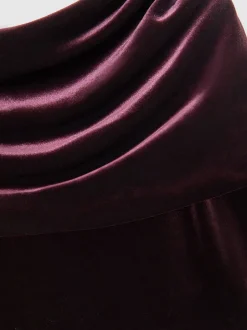 Reiss Combinaison sans bretelles drapée en velours Andria New