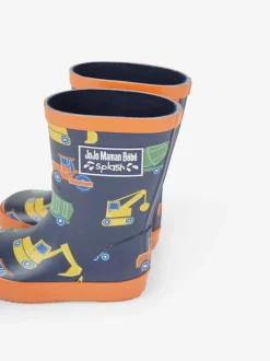 Jojo Maman Bébé Construction bleu marine - Bottes de pluie unies Outlet