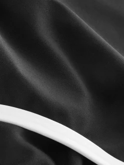 Next Contraste noir/blanc - Maillot de bain avec fermeture éclair et contrôle du ventre Best