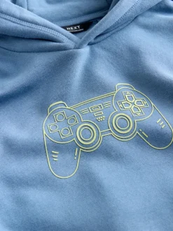 Next - Sweat à capuche adolescent imprimé graphique (3-16ans) Contrôleur Bleu