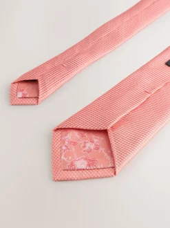 Next - Ensemble cravate et pochette texturées corail Sale