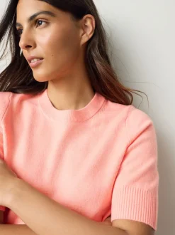 Next - Haut super doux en maille à manches courtes Corail Fluro Best