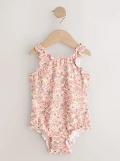 Next Corail Rose Ditsy Fleuri - Maillot de bain Lettuce Edge (3mois-7ans) Sale