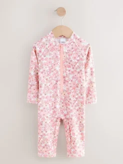 Next Corail Rose Ditsy Fleuri - Maillot de bain longue jambe Sunsafe (3mths-7yrs) Online