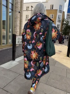 Never Fully Dressed Corrazon bleu marine - Peignoir avec doublure en imitation peau de mouton Sale