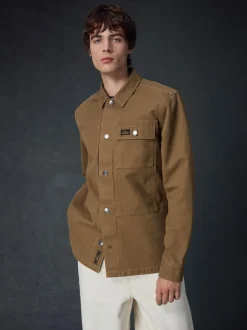 Next Couleur pierre naturelle - Canvas Shacket 100% Coton Surchemise Hot