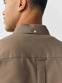 Next - Ajustement régulier - Chemise Oxford à manches courtes Couleur pierre naturelle Online