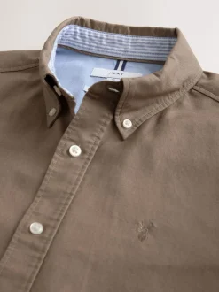 Next - Ajustement régulier - Chemise Oxford à manches courtes Couleur pierre naturelle Online