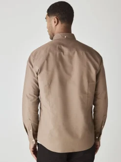 Next - Slim Fit (Slim Fit) - Chemise Oxford à manches longues Couleur pierre naturelle