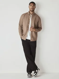 Next - Slim Fit (Slim Fit) - Chemise Oxford à manches longues Couleur pierre naturelle